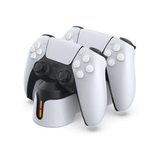 DOBE Dual Charge Station for PS5 Controllers and Edge Controller, Fast & Smart Charging, Sleek Modern Design & Slim - Charging Adapter with Type-C Cable (Black and White, TP5-1501X)