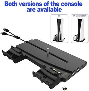 iPlay Vertical Stand Magnetic Suction Charging Station Dock with Dual Controller Charger Ports for PS5 and DualSense