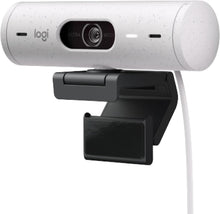 Logitech Brio 500 Full HD Webcam with Auto Light Correction, show Mode, Dual Noise Reduction Mics, Webcam Privacy Cover, Works with Microsoft Teams, Google Meet, Zoom, USB-C Cable, Streaming - White