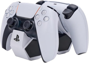 BDA PowerA Dual Charging Station for 2 DualSense Wireless Controllers, Dual Charger for Sony Playstation 5 Gamepad (Gray/Black)