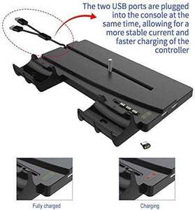 iPlay Vertical Stand Magnetic Suction Charging Station Dock with Dual Controller Charger Ports for PS5 and DualSense