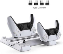 Vertical Stand for PS5 /PS5 Slim with Cooling Fan Cooling Stand Controller Charging Station for PS5/ PS5 Slim Digital Edition/Ultra HD Console with Game Disc Rack Storage TP5-3537B