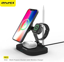 Awei W22 Foldable 4 in 1 Wireless Charger Fast Charging