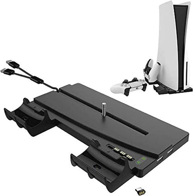 iPlay Vertical Stand Magnetic Suction Charging Station Dock with Dual Controller Charger Ports for PS5 and DualSense