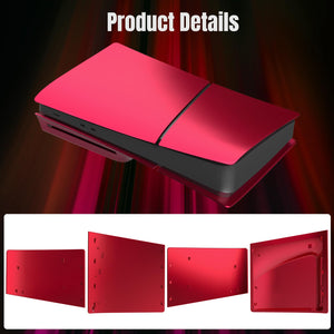 Slim Disc Edition Cover Plates for New PS5 Slim Console, Shell Panels Compatible with New PlayStation 5 Slim Accessories Protective Replacement Faceplate (Volcanic Red)