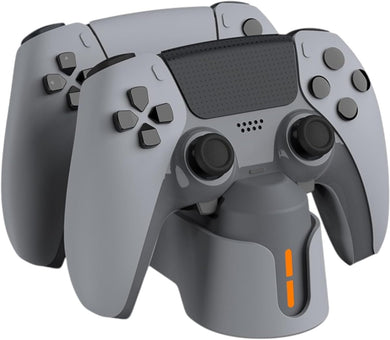 DOBE Dual Charge Station for PS5 Controllers, Fast & Smart Charging, Sleek Modern Design & Slim - Charging Adapter with Type-C Cable (Gray, TP5-1501X)