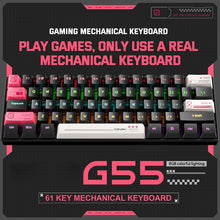 ONIKUMA G55 Mechanical Gaming Keyboard, 61 Keys, RGB Layout, Wired LED Backlit, for PC and Laptop