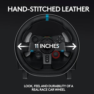 Logitech G29 Driving Force Racing Wheel and Floor Pedals, Real Force, Stainless Steel Paddle Shifters, Leather Steering Wheel Cover, Adjustable Floor Pedals, PS5PS4PS3PCMac – Black