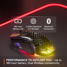 SteelSeries Aerox 5 Wireless Gaming Mouse – Ultra Lightweight 74g – 9 Buttons – Bluetooth/2.4 GHz – 180 Hr Battery – IP54 Water Resistant – PC/MAC – FPS, MOBA, Battle Royale, Black