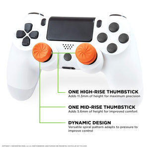 KontrolFreek FPS Freek Vortex for PlayStation 4 (PS4) and PlayStation 5 (PS5) Controller | Performance Thumbsticks | 1 High-Rise Convex, 1 Mid-Rise Concave | Orange