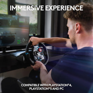 Logitech G29 Driving Force Racing Wheel and Floor Pedals, Real Force, Stainless Steel Paddle Shifters, Leather Steering Wheel Cover, Adjustable Floor Pedals, PS5PS4PS3PCMac – Black