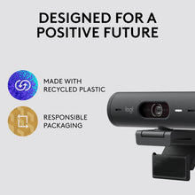 Logitech Brio 500 Full HD Webcam with Auto Light Correction, show Mode, Dual Noise Reduction Mics, Webcam Privacy Cover, Works with Microsoft Teams, Google Meet, Zoom, USB-C Cable, Streaming -Graphite