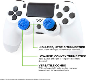 KontrolFreek FPS Freek Edge for PlayStation 4 (PS4) and PlayStation 5 (PS5) | Performance Thumbsticks | 1 High-Rise Convex, 1 Low-Rise Convex | Blue