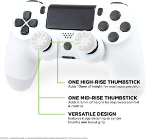 KontrolFreek FPS Freek Galaxy White for PlayStation 4 (PS4) and PlayStation 5 (PS5) | Performance Thumbsticks | 1 High-Rise, 1 Mid-Rise | White