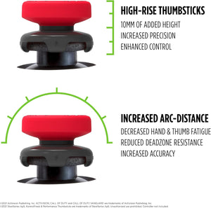 KontrolFreek Call of Duty: Vanguard Performance Thumbsticks for PlayStation 4 (PS4) and PlayStation 5 (PS5) | 2 High-Rise, Hybrid| Red/Black