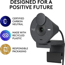 Logitech Brio 300 Full HD Webcam with Privacy Shutter, Noise Reduction Microphone, USB-C, Ceritified for Zoom, Microsoft Teams, Google Meet, Auto Light Correction, Streaming Webcam - Graphite