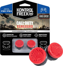 KontrolFreek Call of Duty: Vanguard Performance Thumbsticks for PlayStation 4 (PS4) and PlayStation 5 (PS5) | 2 High-Rise, Hybrid| Red/Black